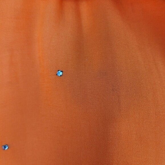 Vtg Retro Loud Orange Coordinating Casual 2 Piece Suit Set Rhinestones M/L READ - Picture 10 of 12